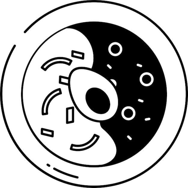 Ilustración de glifo de curry de arroz y vector de líneas