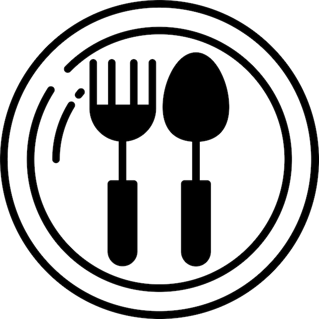 Ilustración de glifo de dieta y vector de líneas