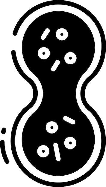 Ilustración de glifo de división de células y vector de líneas