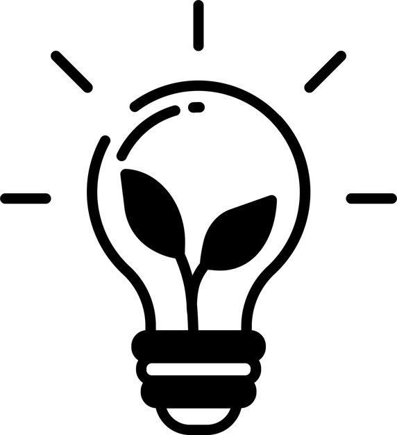 Ilustración de glifo de energía verde y vector de línea