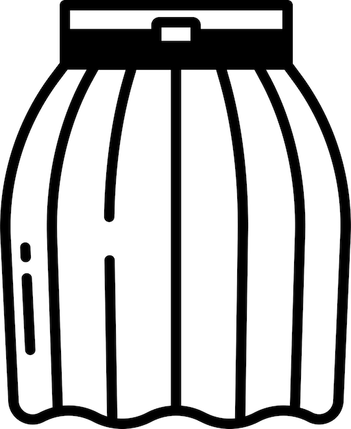 Ilustración de glifo de falda y vector de línea