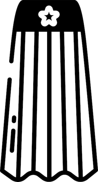 Ilustración de glifo de falda y vector de línea