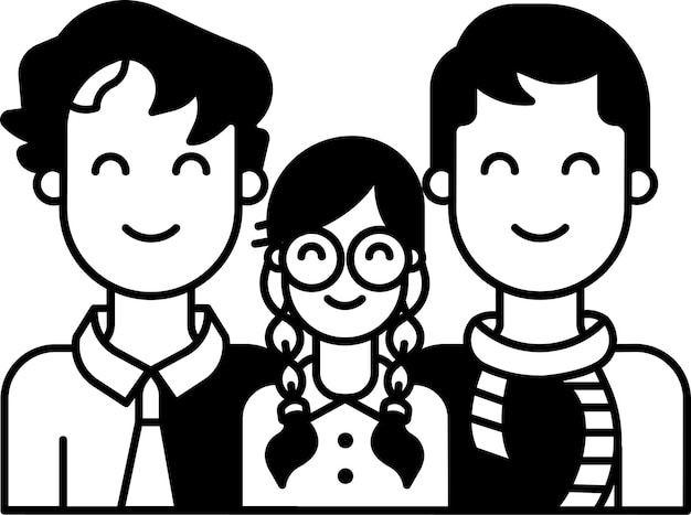 Ilustración de glifo familiar y vector de líneas