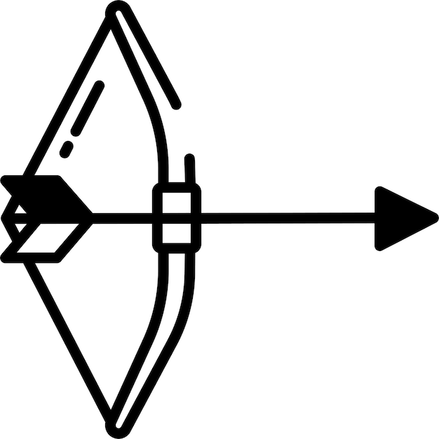 Ilustración de glifo de flecha y vector de línea