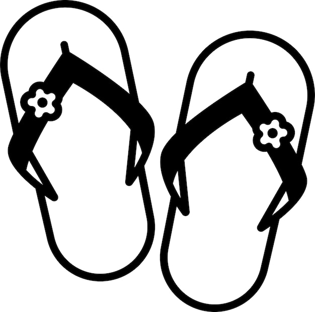 Ilustración de glifo flip flop y vector de líneas