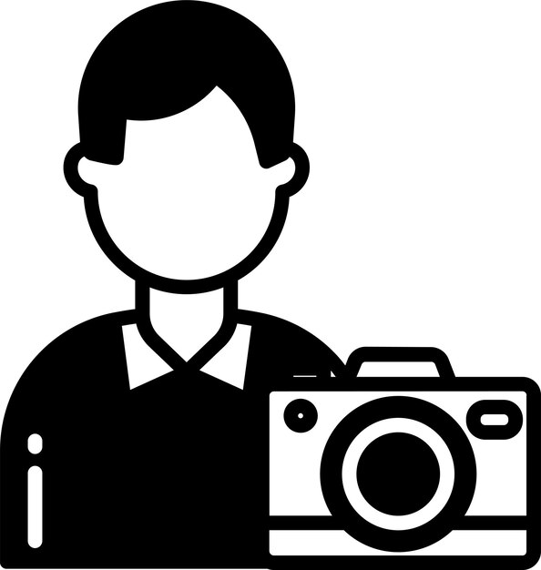 Ilustración de glifo fotográfico y vector de líneas