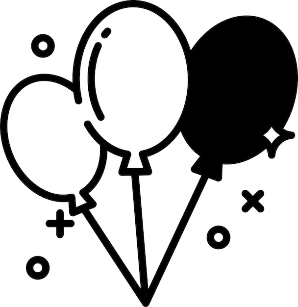 Ilustración de glifo de globo y vector de línea