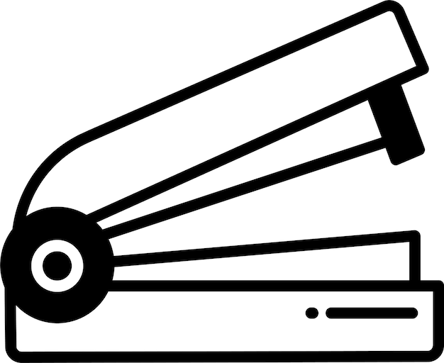 Ilustración de glifo de grapador y vector de líneas