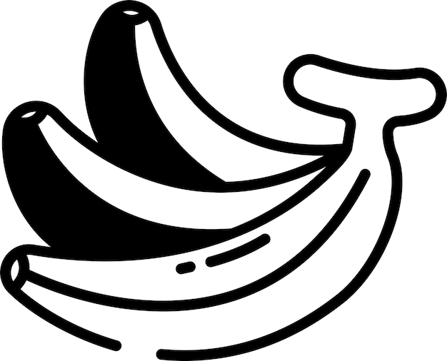 Ilustración del glifo de la hoja de plátano y del vector de líneas