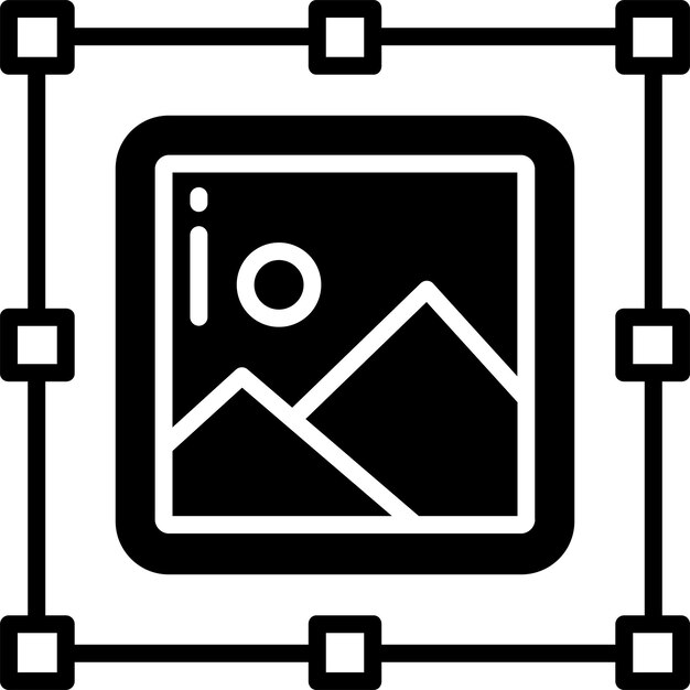 Ilustración de glifo de imagen y vector de línea
