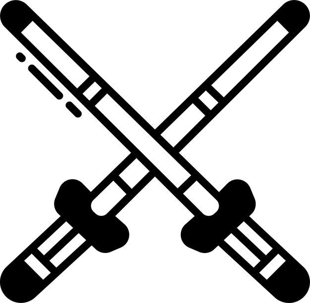 Ilustración de glifo de kendo y vector de líneas