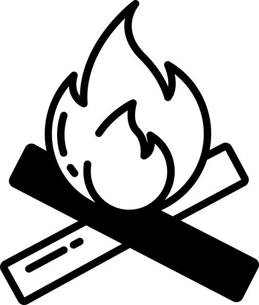 Ilustración de glifo de leña y vector de líneas