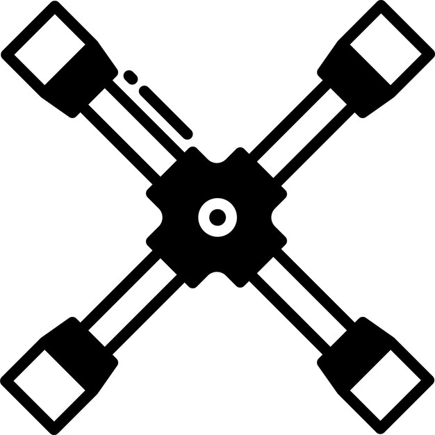 Ilustración de glifo de llave y vector de línea