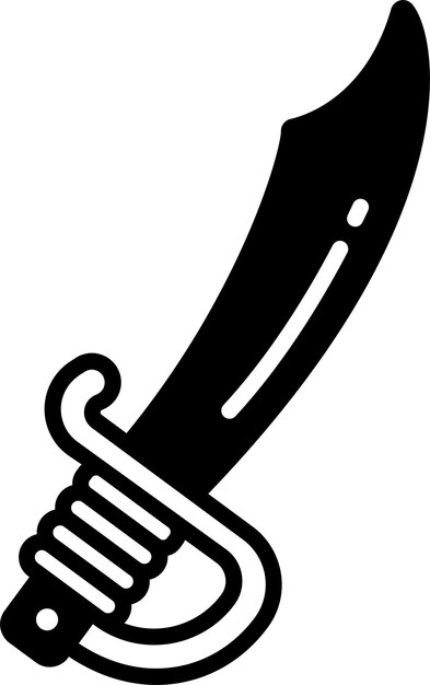 Ilustración de glifo de machete y vector de líneas