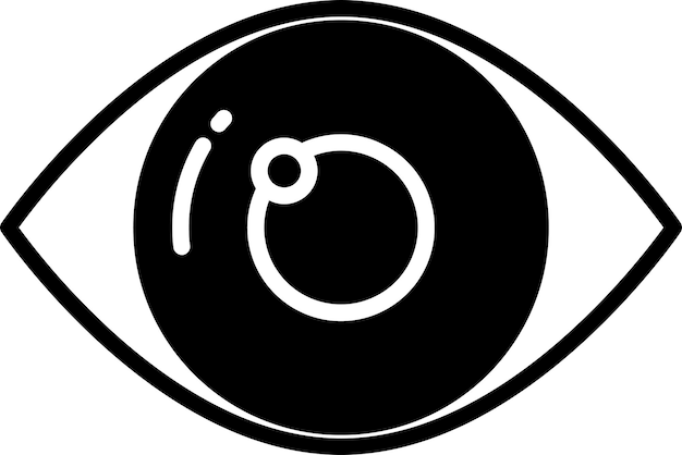 Ilustración de glifo de ojo y vector de línea