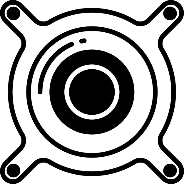 Ilustración del glifo del orador y del vector de líneas