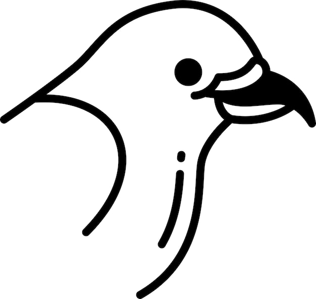Ilustración de glifo de pájaro de pico cruzado y vector de línea