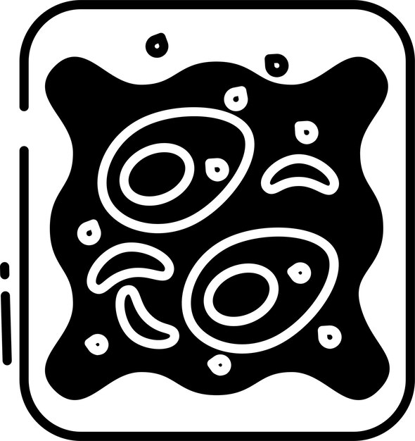 Ilustración de glifo de pan tostado de huevo y vector de líneas