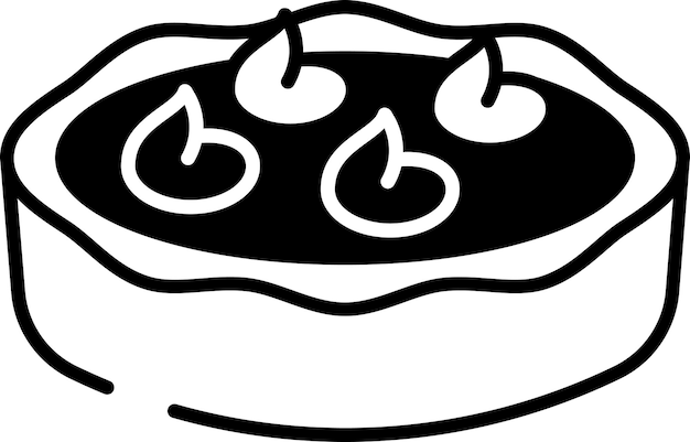 Ilustración de glifo de pastel de calabaza y vector de líneas