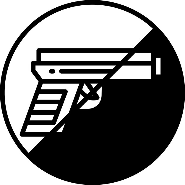 Vector ilustración del glifo de la pistola de prohibición y del vector de líneas