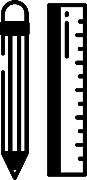 Ilustración de glifo de pluma y vector de líneas