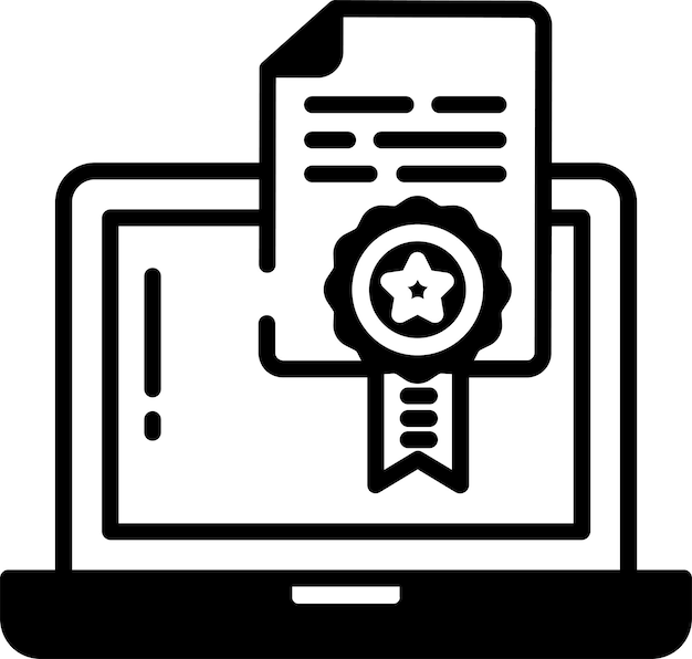 Ilustración de glifo de portátil y vector de líneas