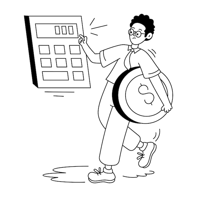 Ilustración de glifo práctico del cálculo financiero