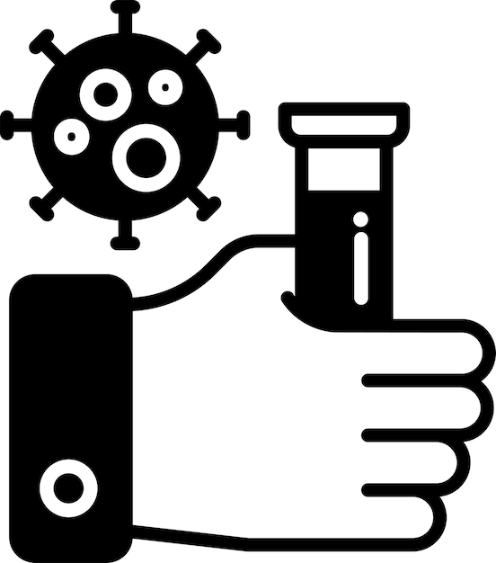 Ilustración de glifo de prueba y vector de líneas