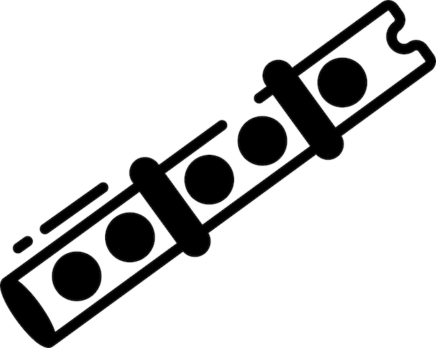 Ilustración de glifo de Quena y vector de líneas