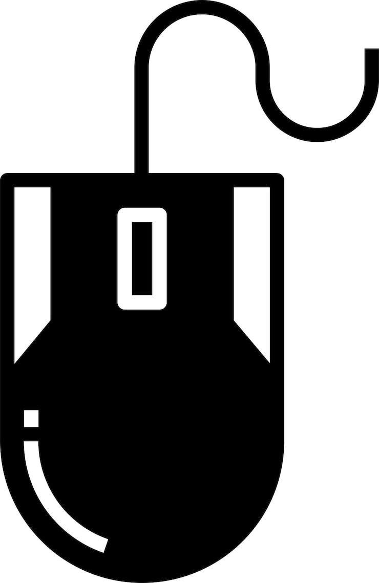 Vector ilustración de glifo de ratón y vector de línea