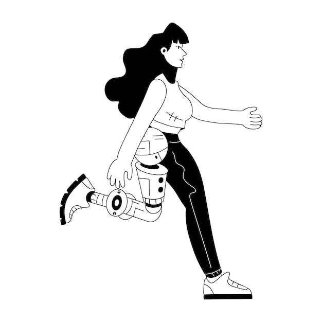 Una ilustración de glifo de un robot humano