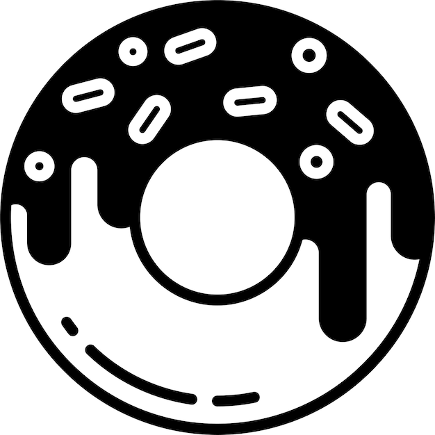 Ilustración de glifo de rosquilla y vector de líneas
