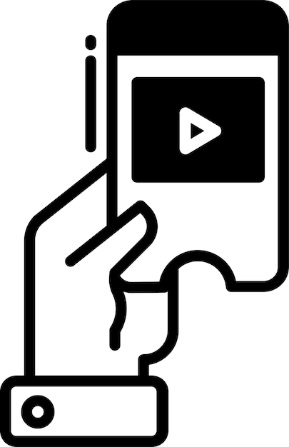 Ilustración del glifo de Ticket y del vector de líneas de Moive
