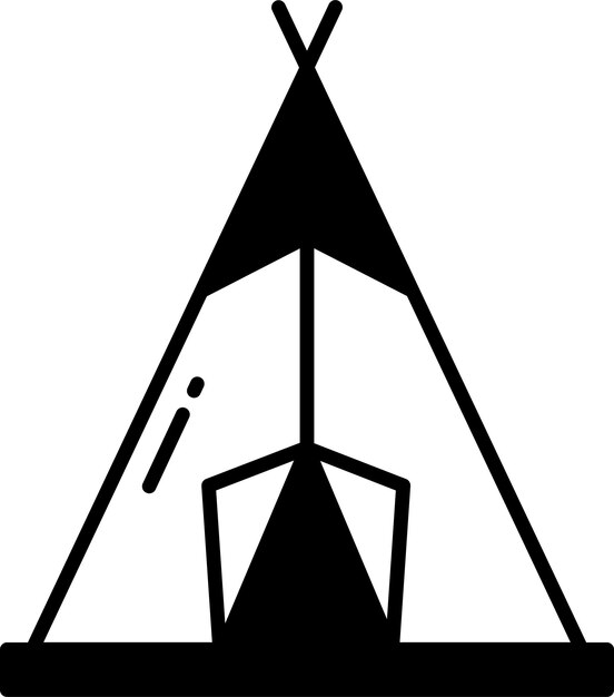 Ilustración de glifo de tienda y vector de líneas