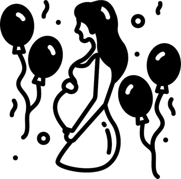 Ilustración de glifo y vector de línea de baby shower