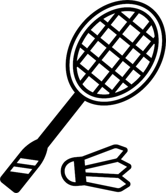 Ilustración de glifo y vector de línea de bádminton