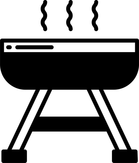 Ilustración de glifo y vector de línea Bbq