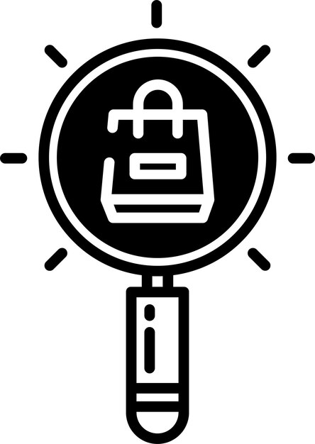 Ilustración de glifo y vector de línea de búsqueda