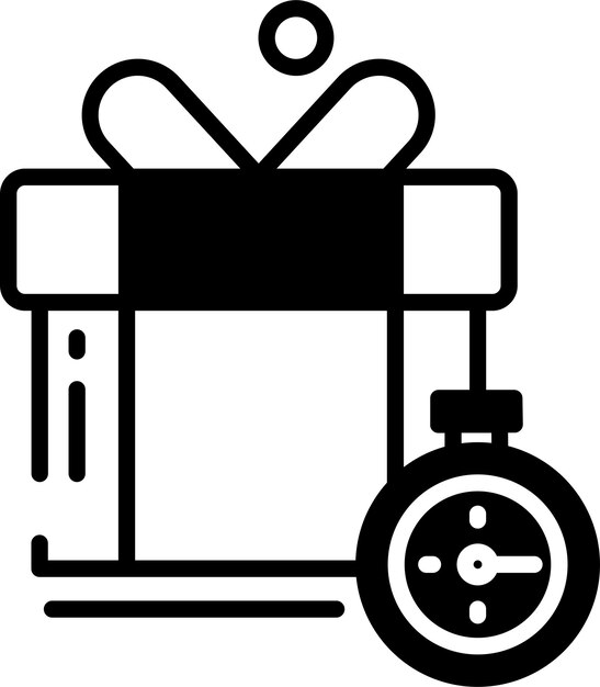 Vector ilustración de glifo y vector de línea de la caja de regalos