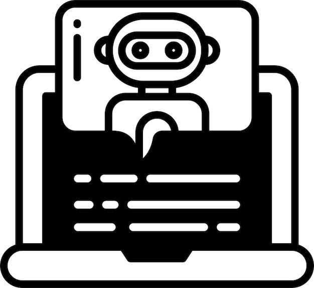 Ilustración de glifo y vector de línea de Chatbot móvil