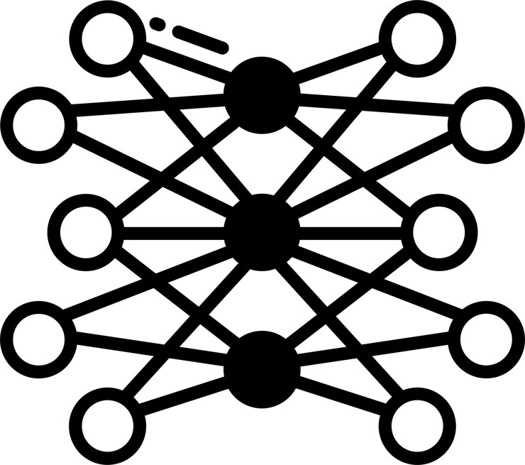Vector ilustración de glifo y vector de línea de conexión a la red