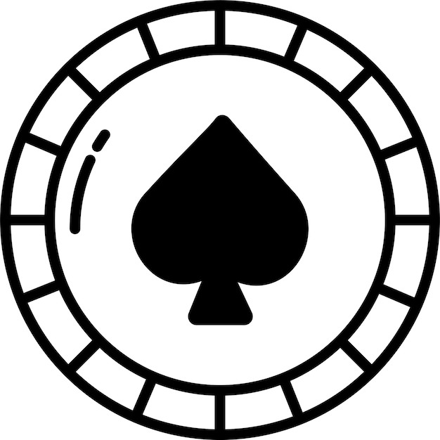 Ilustración de glifo y vector de línea de fichas de póquer