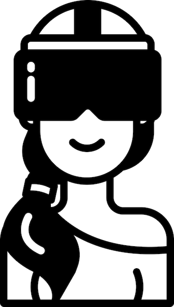 Ilustración de glifo y vector de línea de la mujer de gafas