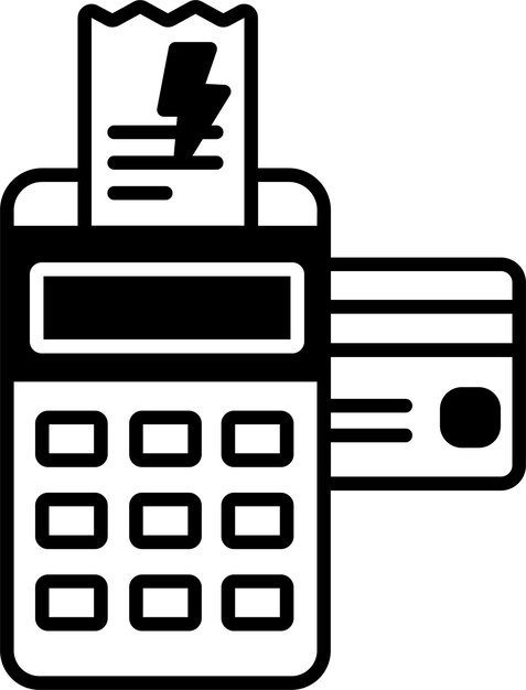 Ilustración de glifo y vector de línea para el pago de facturas eléctricas