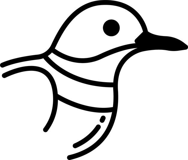 Ilustración de glifo y vector de línea de pájaro Killdeer