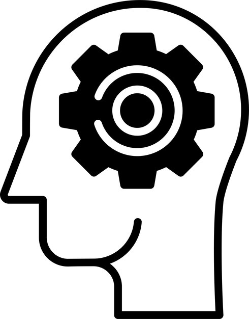 Ilustración de glifo y vector de línea de pensamiento