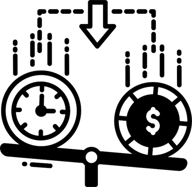 Vector ilustración de glifo y vector de línea del saldo de capital