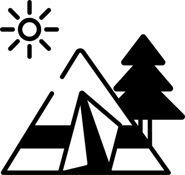 Ilustración de glifo y vector de línea de Teepee
