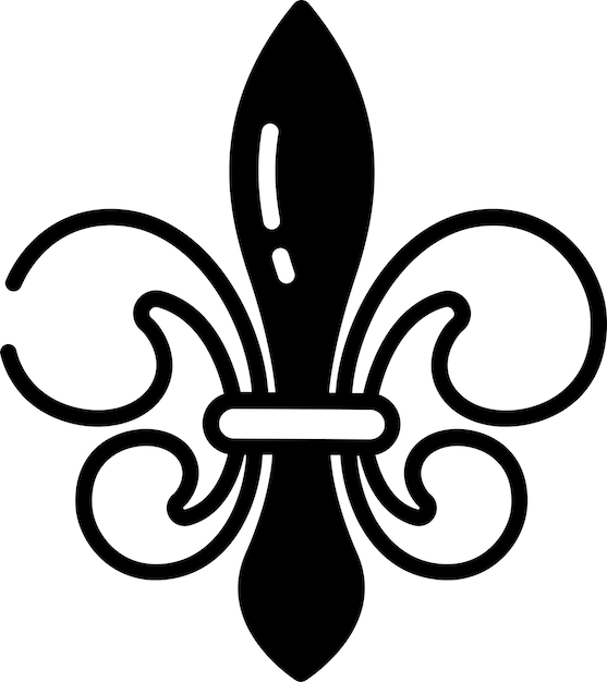 Ilustración de glifo y vector de líneas de Fleur De Lis
