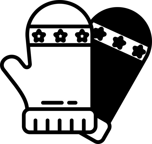 Vector ilustración de glifo y vector de líneas de guantes